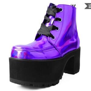 NWT T-U-K Lavender Iridescent Nosebleed Boot Size 6